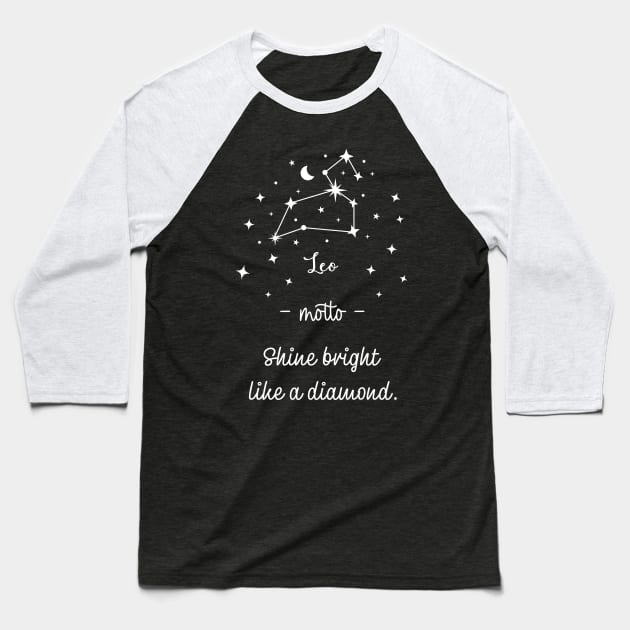 Key phrases of the zodiac signs: Leo Baseball T-Shirt by Ludilac